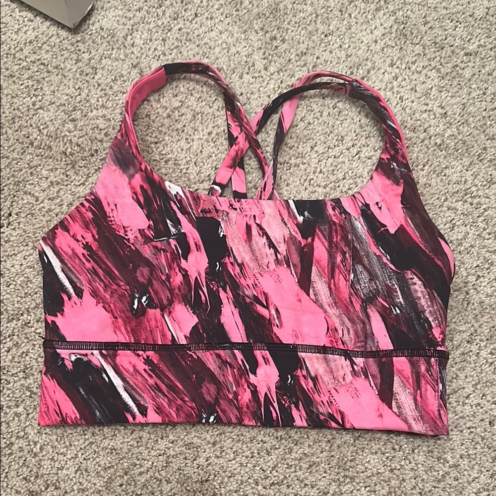 Stylish Pink and Black Women's Sports Bra